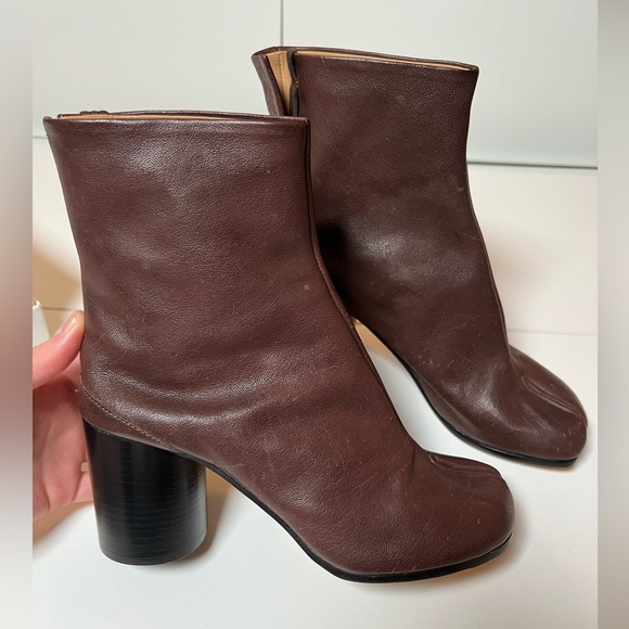 *SOLD* Maison margiela tabi boots in grained brown leather - Picture 2 of 9